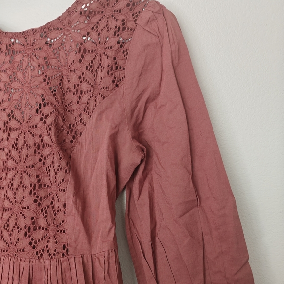 NWT Disturbia Cavern Cotton Broderie Button Up Midaxi Dress - Picture 7 of 13